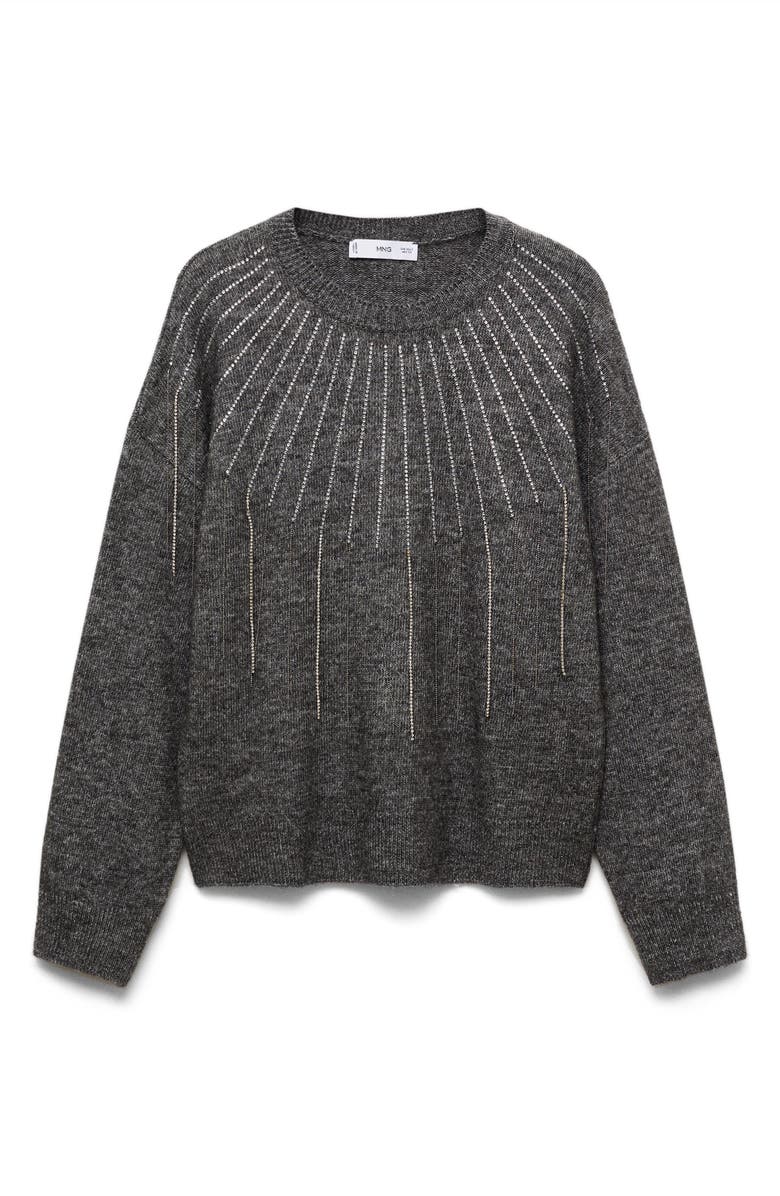 MANGO Rhinestone Detail Sweater, Alternate, color, 