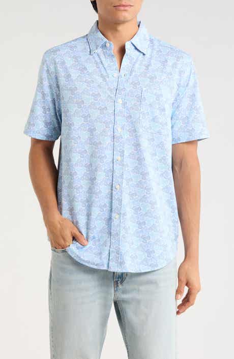 Tommy Bahama Honeycomb Geo Print Short Sleeve Button-Up Shirt