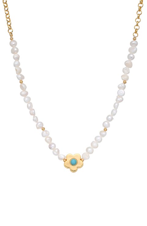 Shannon Freshwater Pearl Flower Pendant Necklace