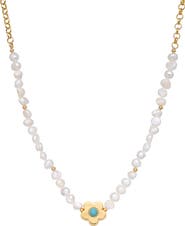EYE CANDY LOS ANGELES Shannon Freshwater Pearl Flower Pendant Necklace