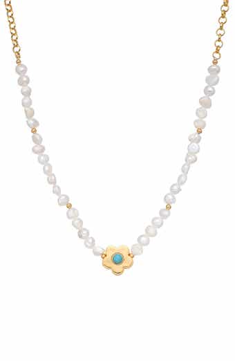 Shannon Freshwater Pearl Flower Pendant Necklace