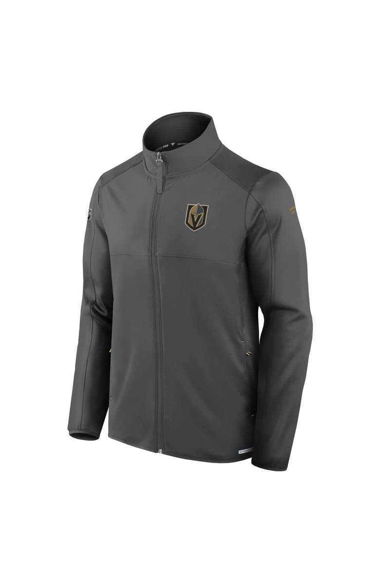 FANATICS Men's Fanatics Gray Vegas Golden Knights Authentic Pro Rink Fleece Full-Zip Jacket, Alternate, color, Gray