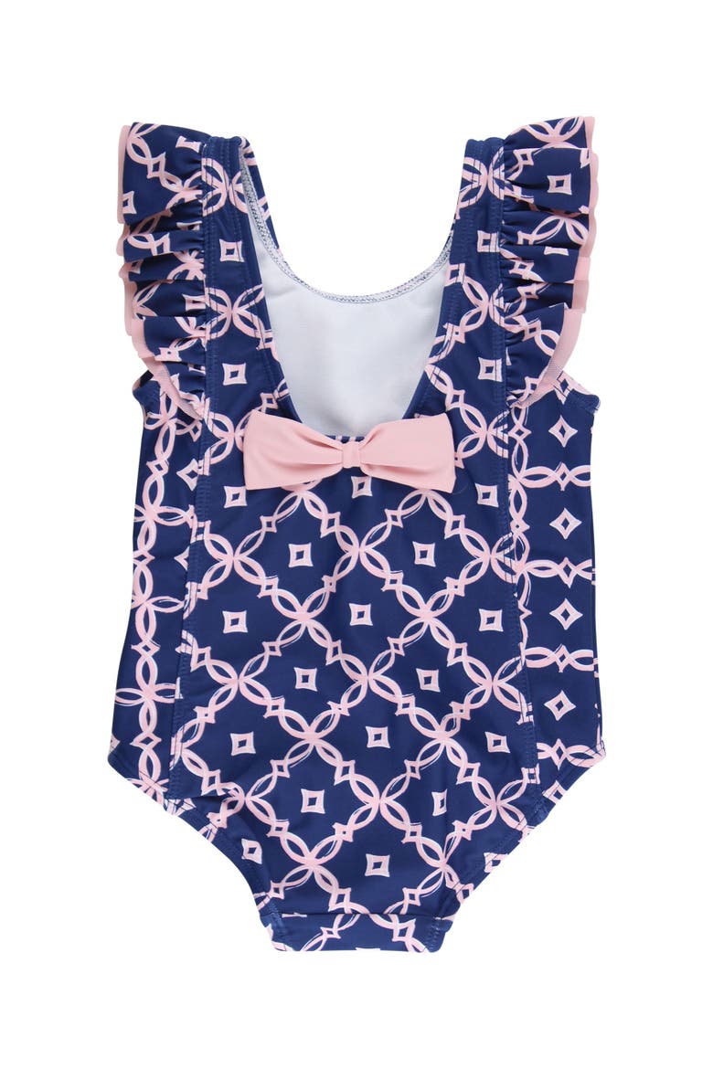 Toddler Girls UPF50+ Waterfall One Piece, Alternate, color, Navy Coastal Charm
