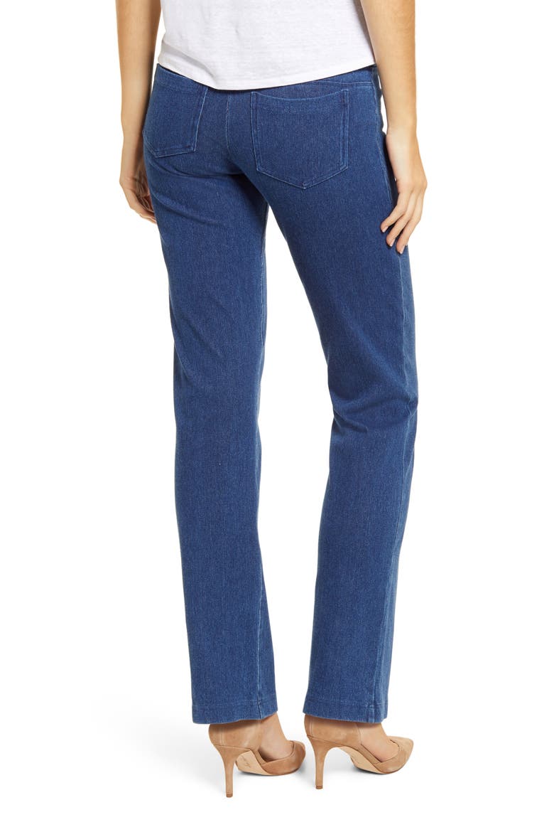 'Lyssentials High Waist Straight Leg Stretch Denim Jeans, Alternate, color, MID WASH