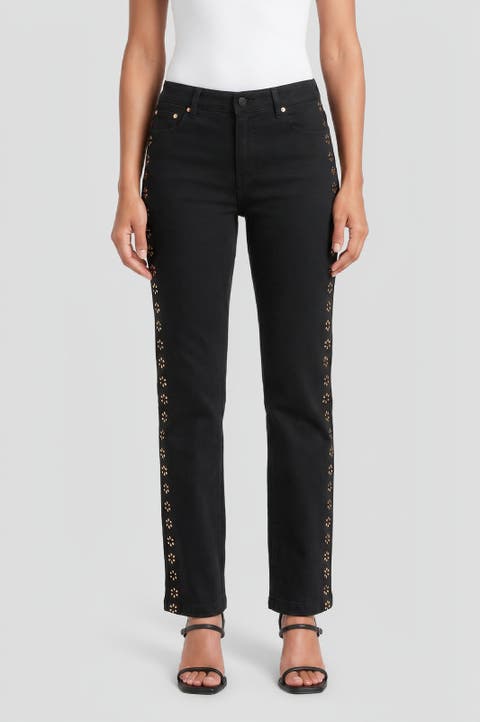 x Anna Marie Floral Rhinestone Flared Jeans