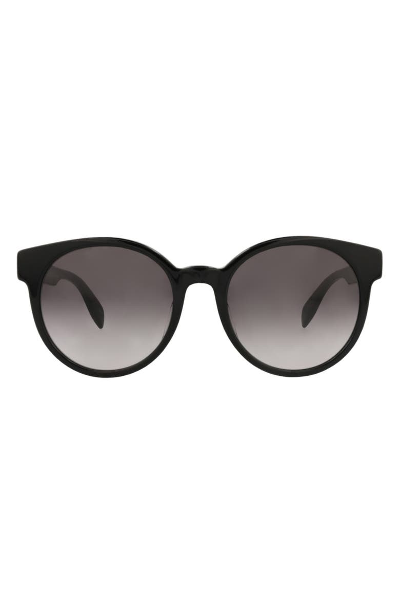 McQueen 55mm Core Round Sunglasses, Main, color, Black Black Grey