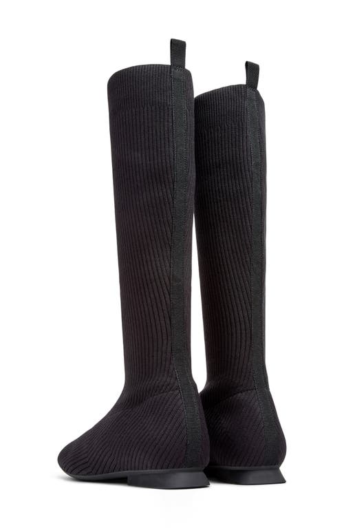 Camper Ribbed-knit Boots In Black