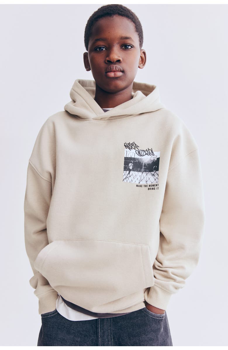 H&M Hoodie, Alternate, color, Light Beige/Non Stop