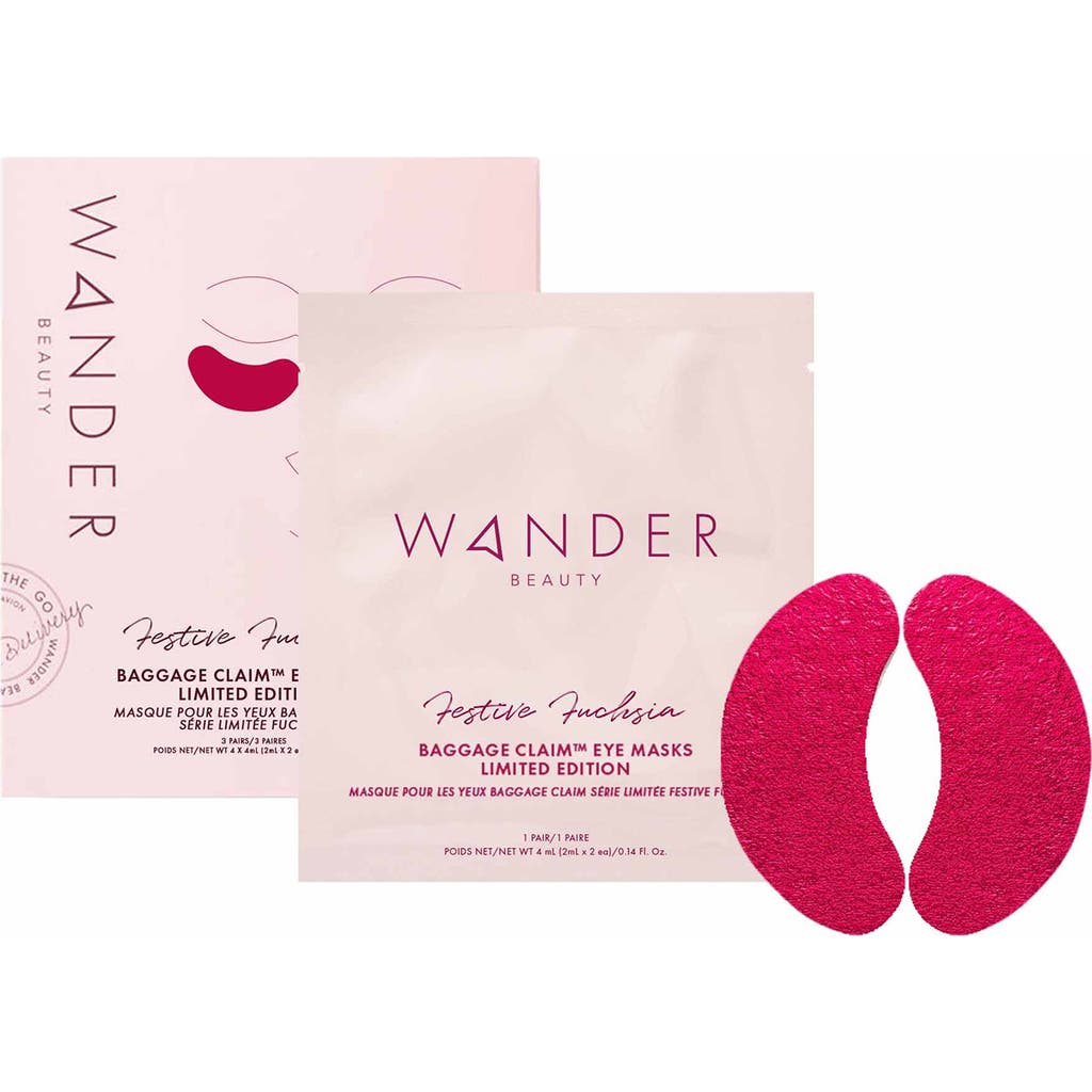 Wander Beauty Baggage Claim Eye Masks (Limited Edition) in Festive Fuchsia at Nordstrom