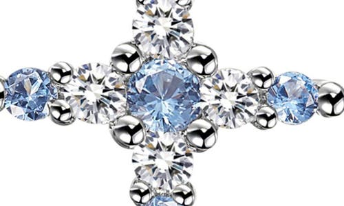 Lafonn Birthstone Cross Pendant Necklace In Blue