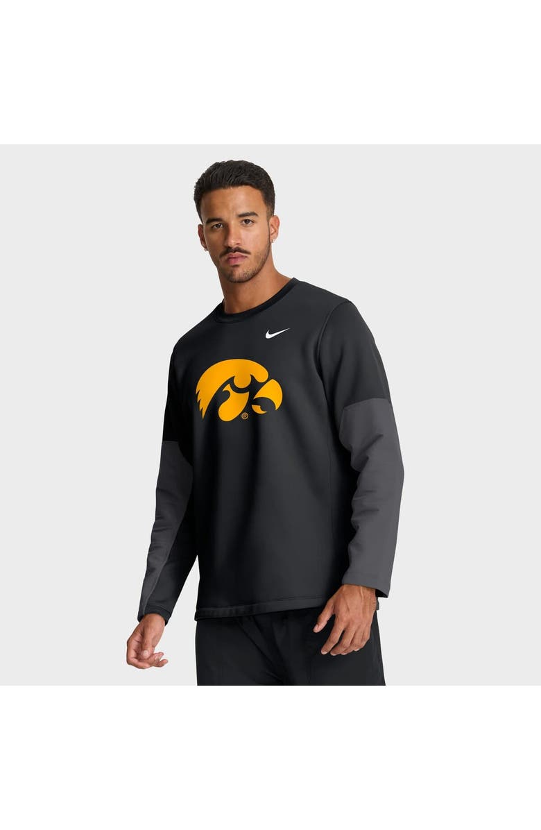 Nike Men's Nike Black Iowa Hawkeyes 2025 Sideline Coach Performance Long Sleeve T-Shirt, Main, color, Black