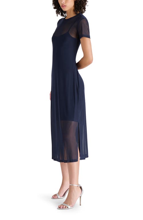 Steve Madden Mesh T-shirt Dress In Marine