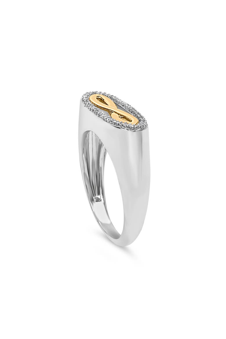 14K Yellow Gold Plated Sterling Silver Diamond Accent Infinity Ring, Alternate, color, Yellow Gold over Silver