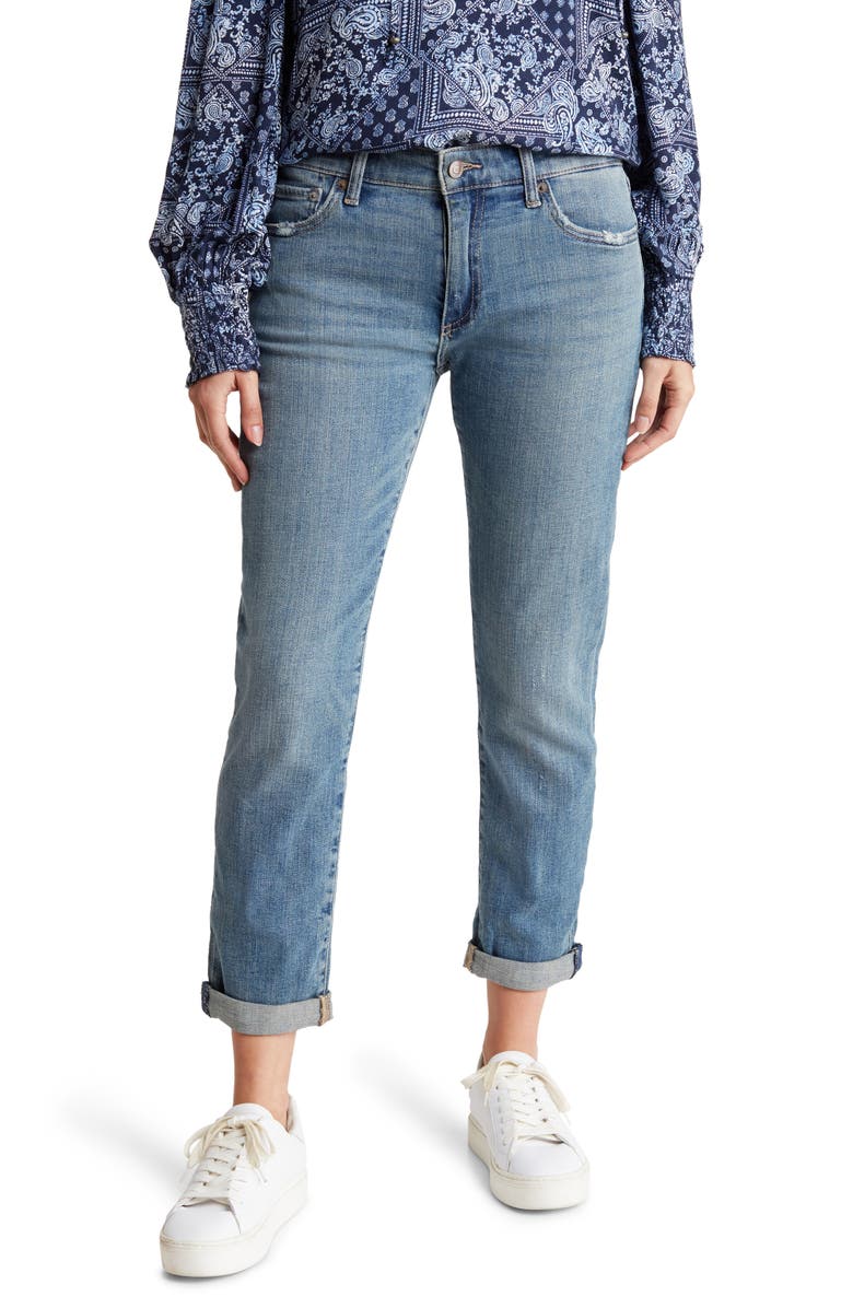 Lucky Brand Sienna Crop Cuffed Slim Boyfriend Jeans, Main, color, Azure Bay Clean