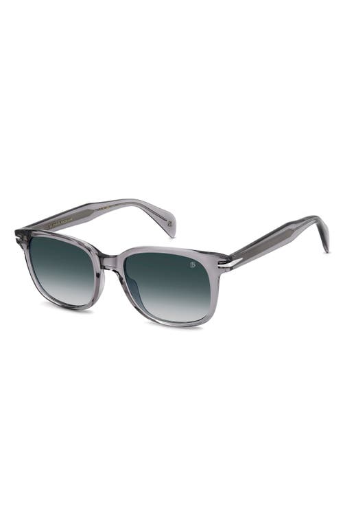 David Beckham Eyewear 53mm Rectangular Sunglasses In Grey/dark Blue Sf