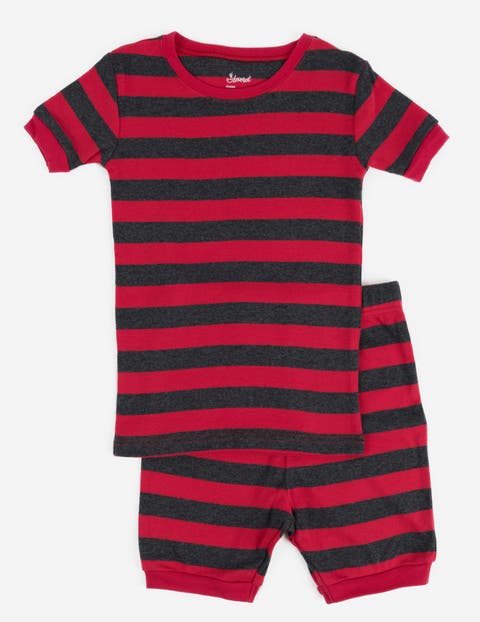 Kids Cotton Two-Piece Short Pajamas, Stripes & Solids (Toddler, Little Kid & Big Kid)
