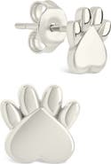 Sterling Forever Paw Print Stud Earrings