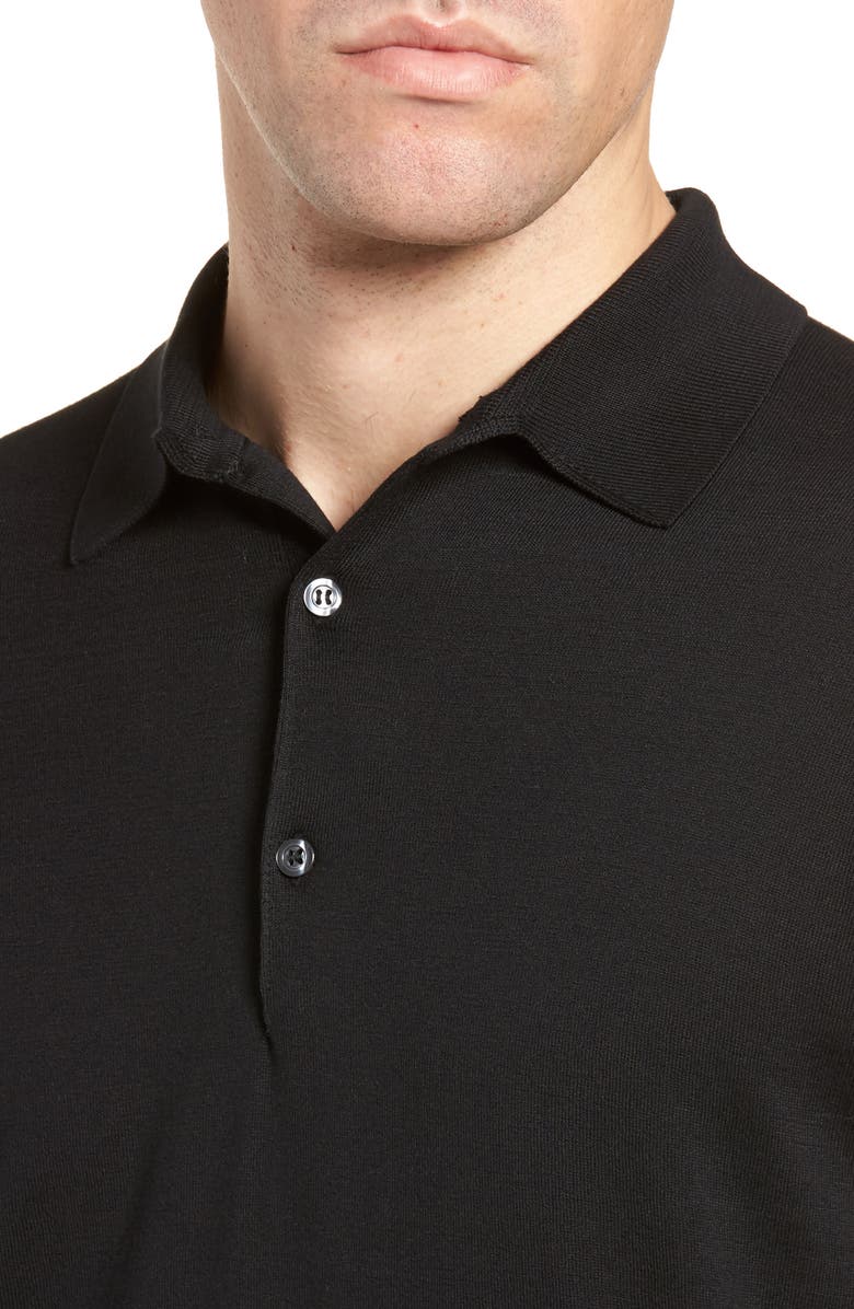 John Smedley Jersey Polo, Alternate, color, Black