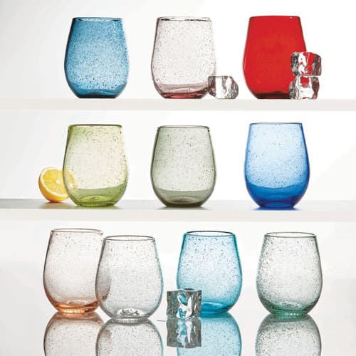 Tag Bubble Glass Stemless Blush Wine Glasses For Everyday Use In Brown