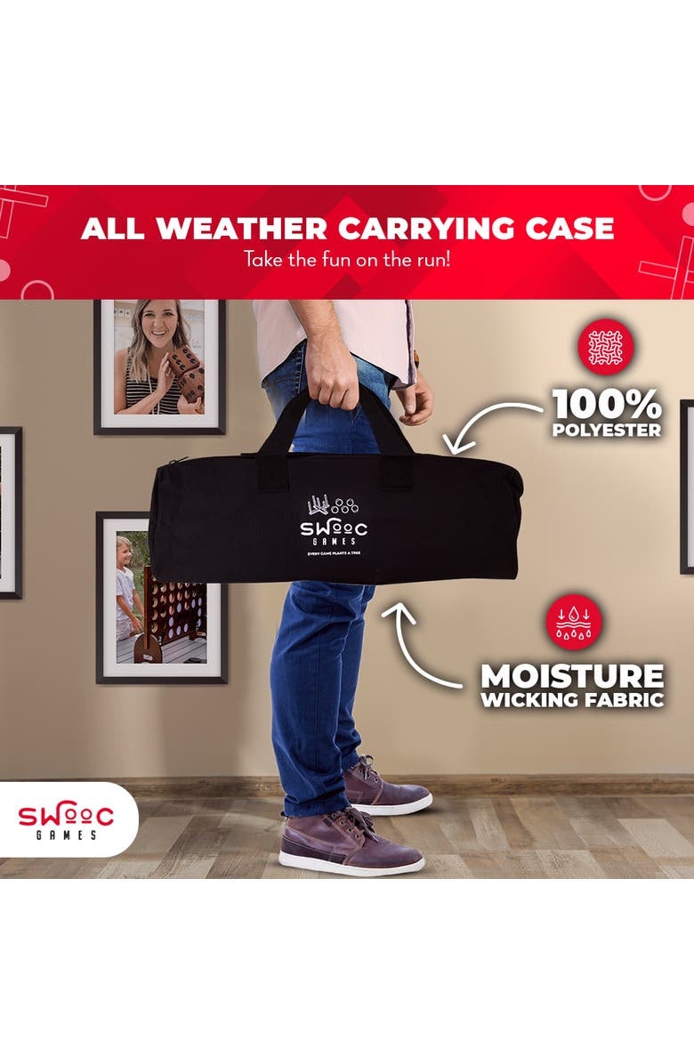 Swooc Games Rustic Ring Toss Outdoor Game, Alternate, color, Brown