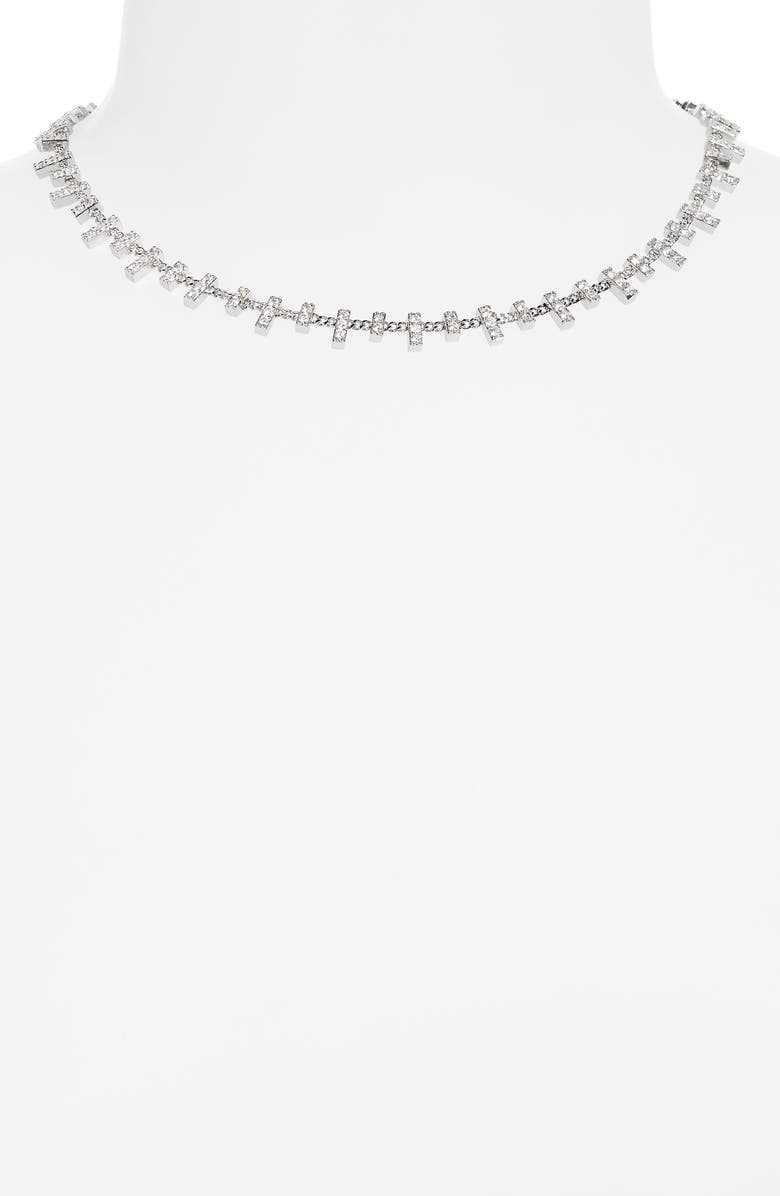Luv AJ The Pavé Bar Chain Necklace, Alternate, color, 
