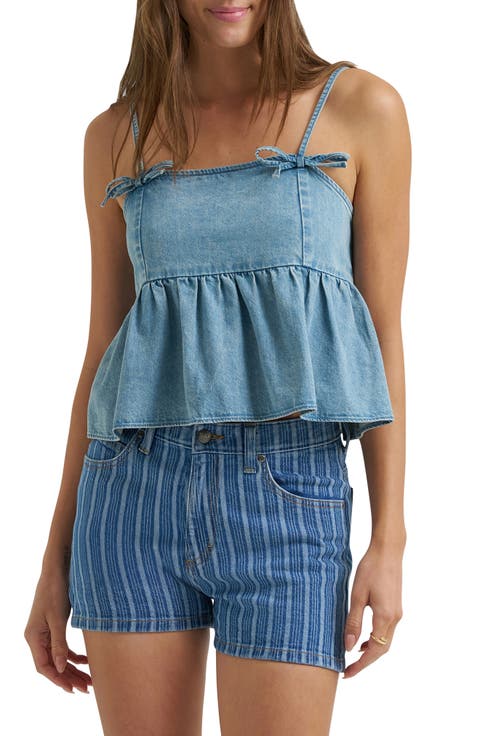 Denim Peplum Camisole