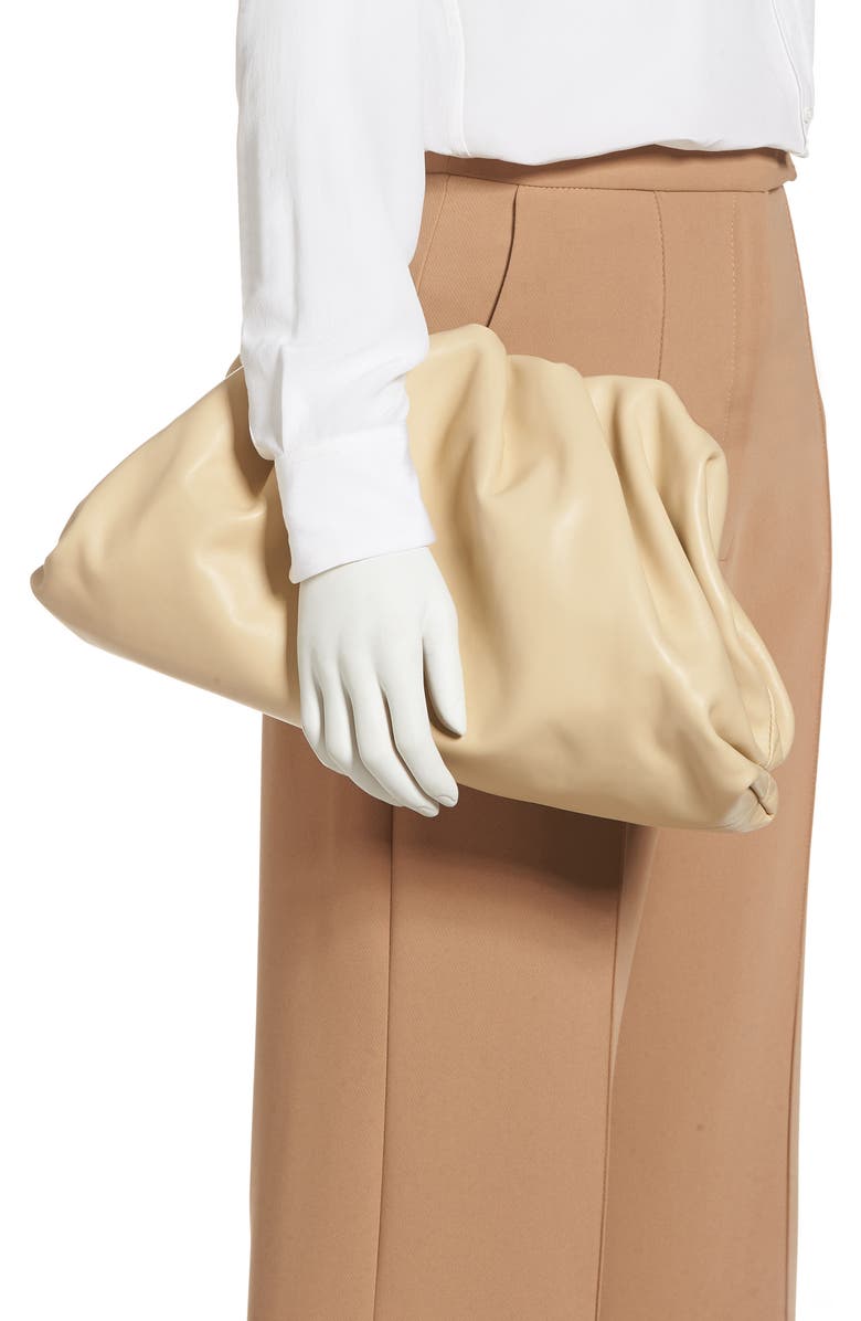 Bottega Veneta The Pouch Leather Clutch, Alternate, color, 9782 Porridge-Gold