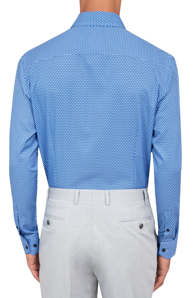 W.R.K Slim Fit Geo Print Stretch Performance Dress Shirt, Alternate, color, Blue