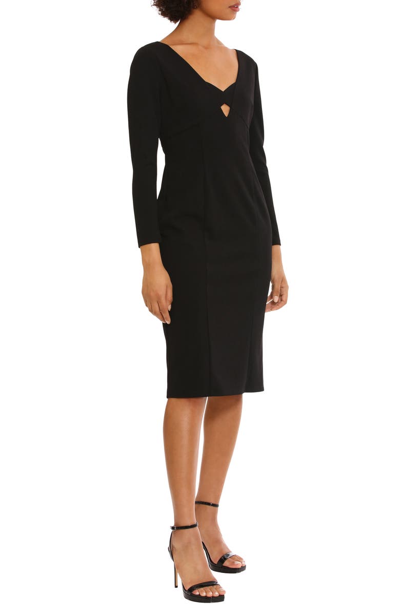 DONNA MORGAN FOR MAGGY Keyhole Long Sleeve Sheath Dress, Alternate, color, 