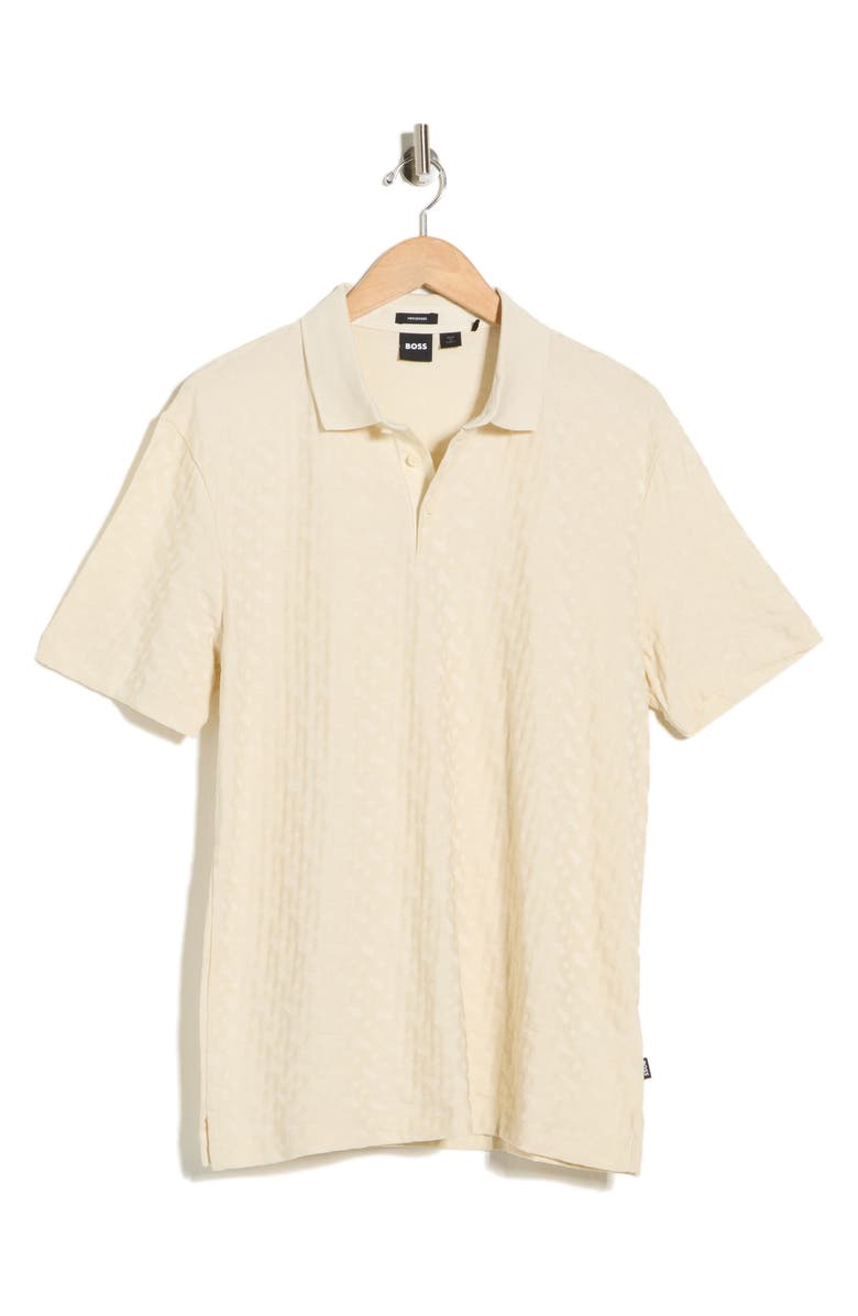 BOSS Knit Polo, Main, color, Beige