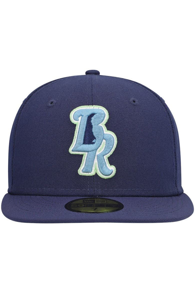 Men's New Era Navy Wilmington Blue Rocks Authentic Collection Team Alternate 59FIFTY Fitted Hat, Alternate, color, Navy
