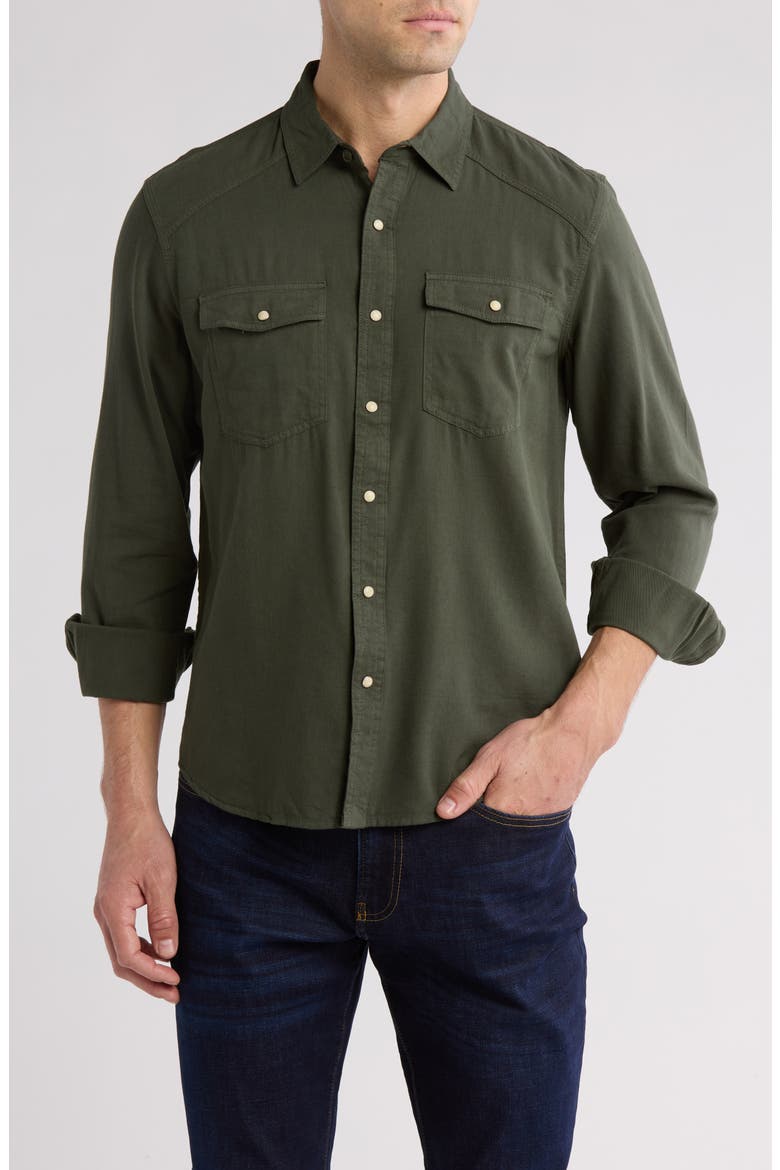Western Button-Up Shirt, Main, color, DUFFEL BAG