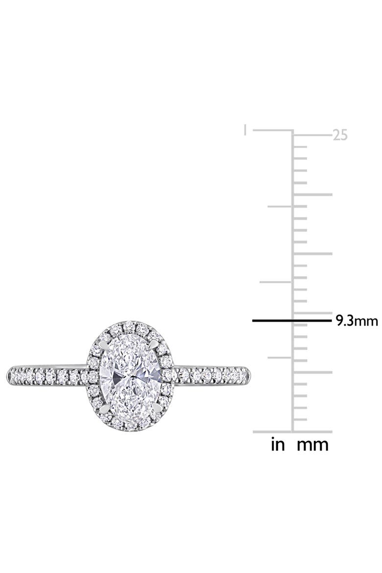 1 CTW Lab-Grown Diamond Oval Halo Ring 14k, Alternate, color, White Gold