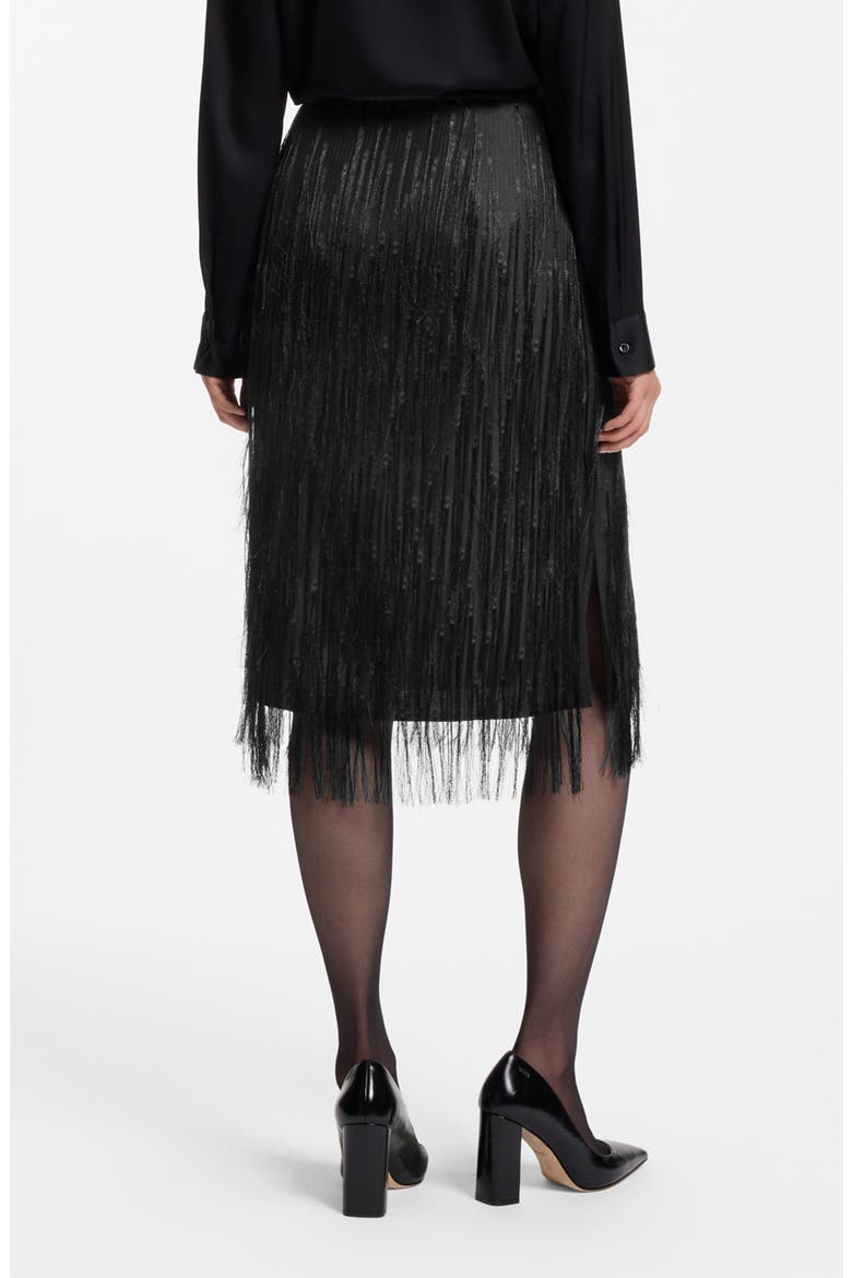 Vafray Fringe Midi Skirt, Alternate, color, BLACK