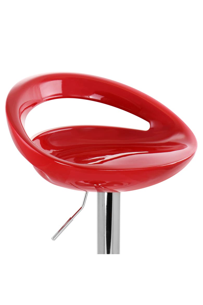 2 Piece Retro Adjustable Bar Stool, Alternate, color, Red