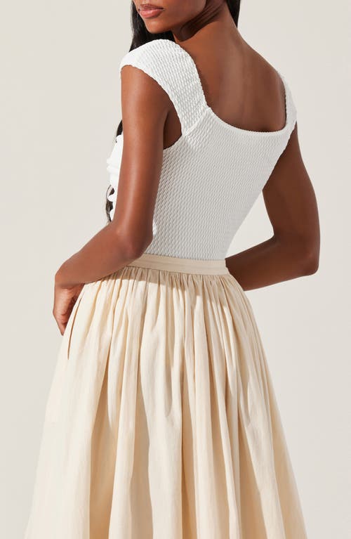 Astr The Label Ninette Textured Bodysuit In White