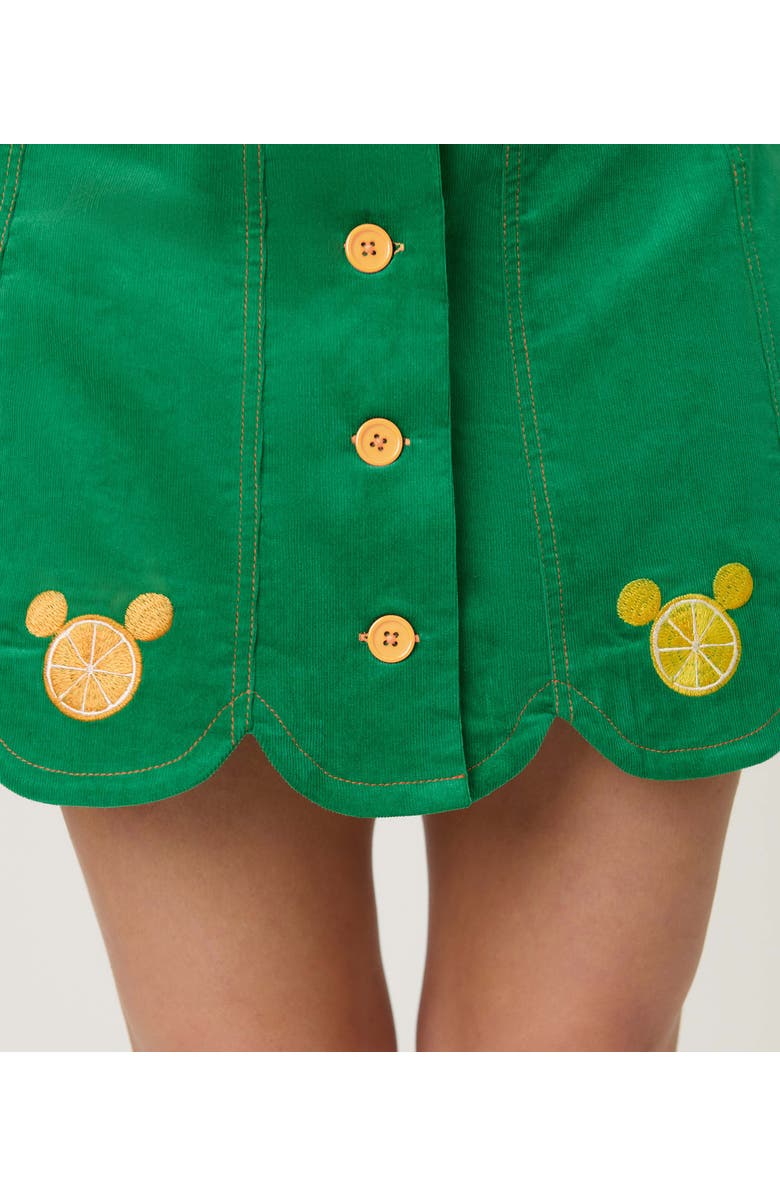 Smak Parlour Scallop Hem Corduroy Mini Skirt, Alternate, color, Green Corduroy