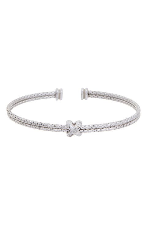 Diamond Mesh Knot Cuff Bangle
