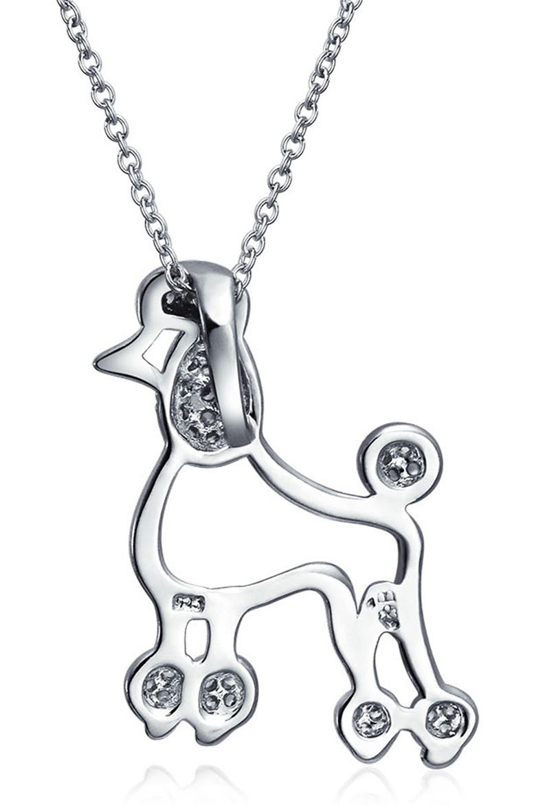 BFF Proud Poodle CZ Pendant Necklace, Alternate, color, BLACK