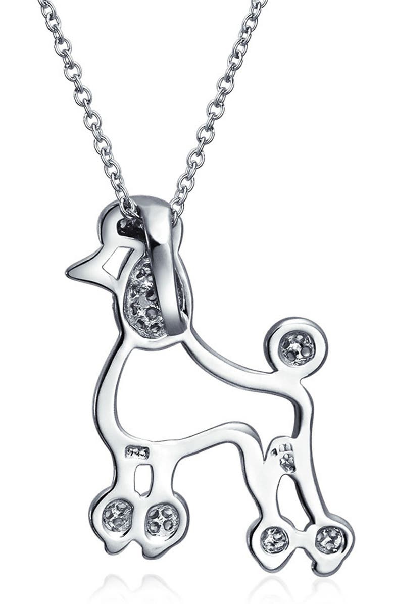 BLING JEWELRY BFF Proud Poodle CZ Pendant Necklace, Alternate, color, 