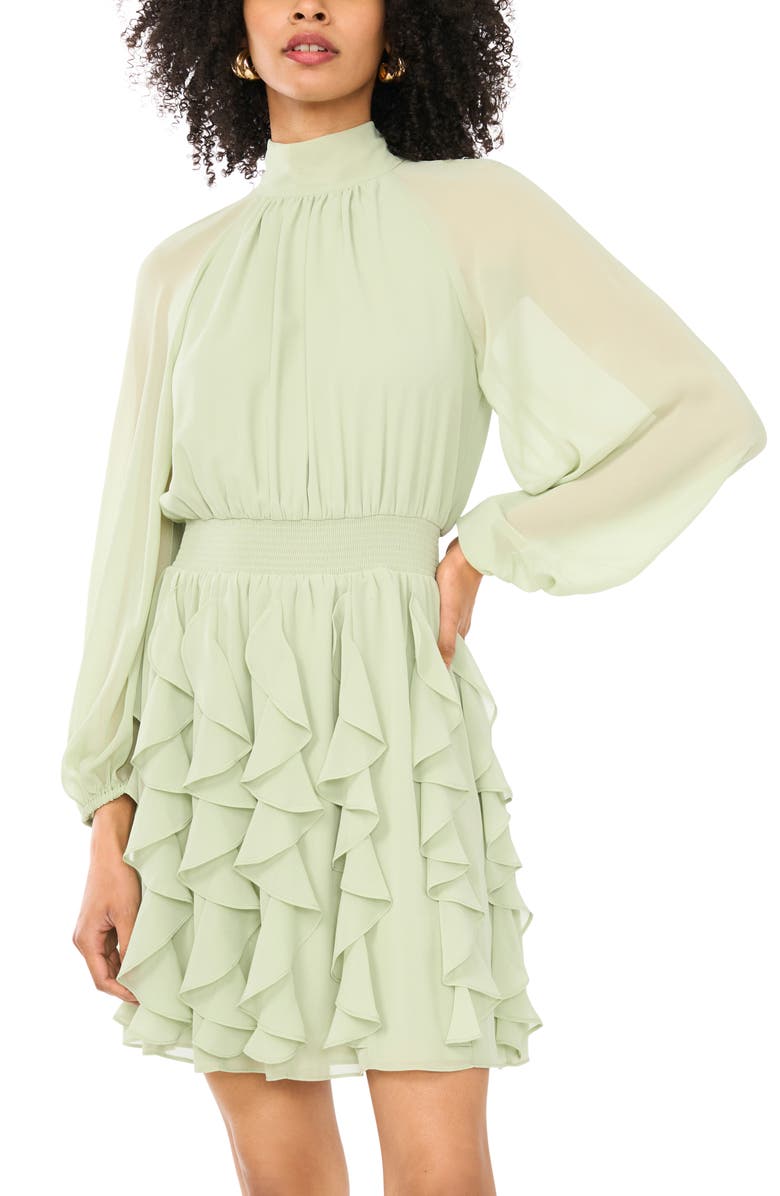 1.STATE Corkscrew Ruffle Long Sleeve MInidress, Alternate, color, Reseda