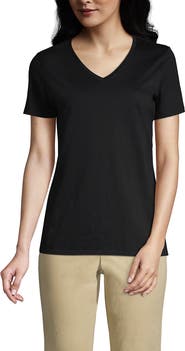 Lands' End Relaxed Supima Cotton V-Neck T-Shirt