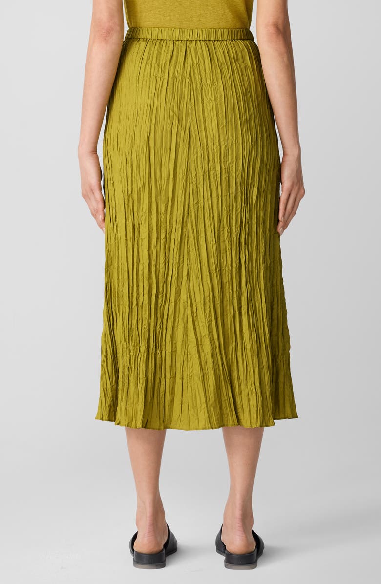 Eileen Fisher Crinkled Silk Midi Skirt, Alternate, color, Golden Pear