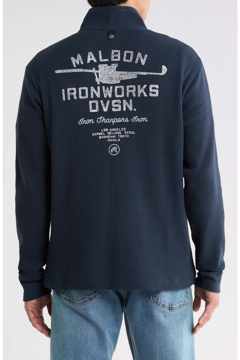 Flyer Ironworks Mid Layer Stretch Cotton Thermal Pullover, Alternate, color, BLUEBERRY