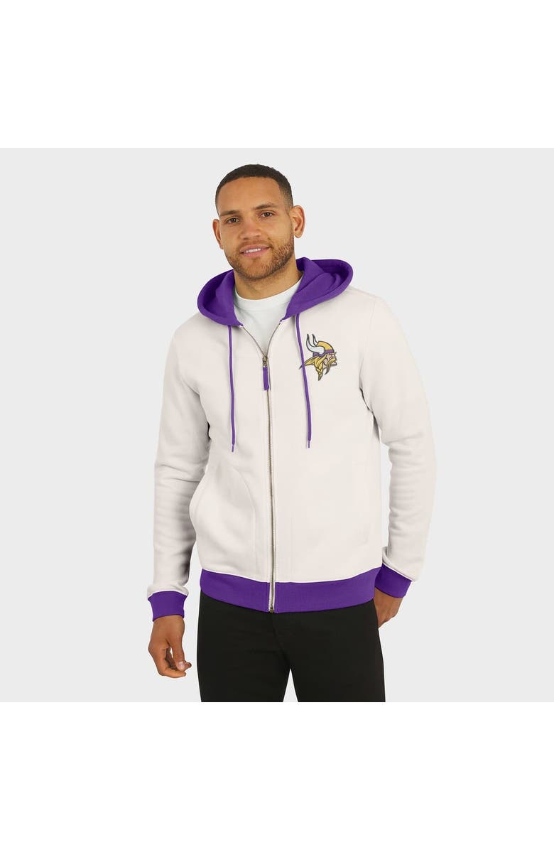 Darius Rucker Collection by Fanatics Men
s Darius Rucker Collection by Fanatics Cream Minnesota Vikings Distressed Graphics Full-Zip Hoodie, Alternate, color, Cream