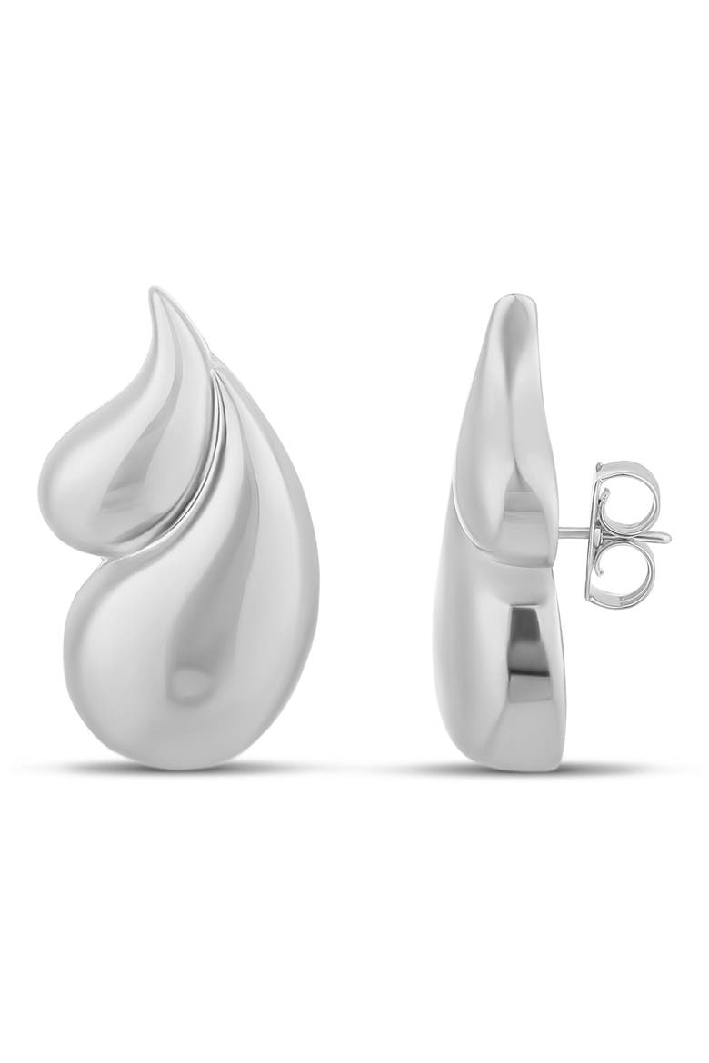 Double Teardrop Earrings, Main, color, SILVER
