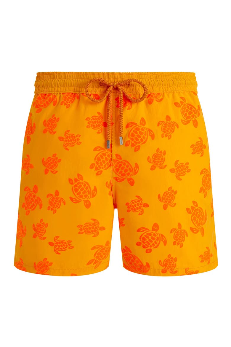 Men Swim Shorts Flocked Rondes Des Tortues, Main, color, mango