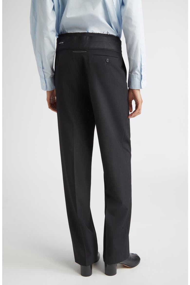 Released Waistband Stretch Gabardine Straight Leg Pants, Alternate, color, BLACK