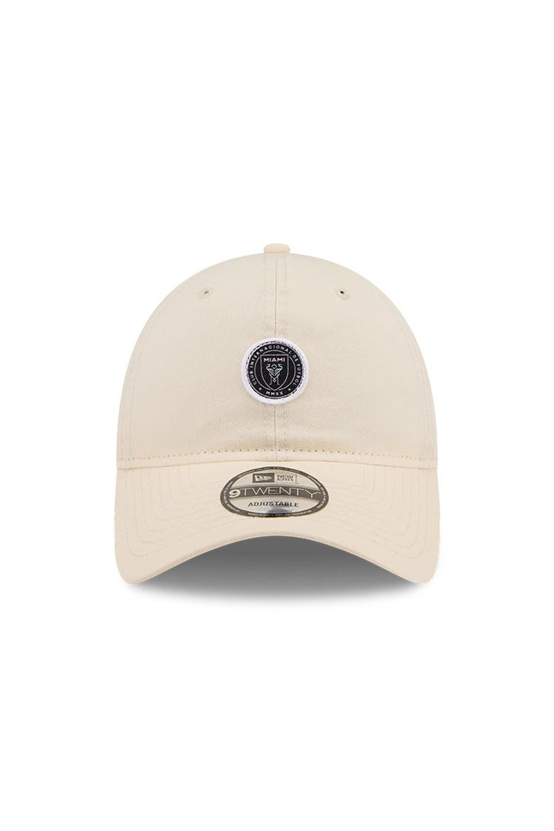 Men's New Era Beige Inter Miami CF Micro Team Logo 9TWENTY Adjustable Hat, Alternate, color, Beige