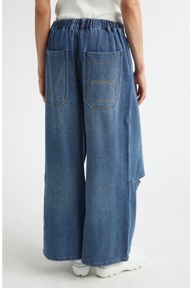 Cutout Wide Leg Jeans, Alternate, color, BLUE